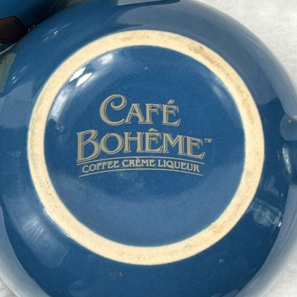 Café Bohème Coffee Crème Liqueur Promo Mug Set 2 Woman In Yellow Dress Graphic - Picture 7 of 7